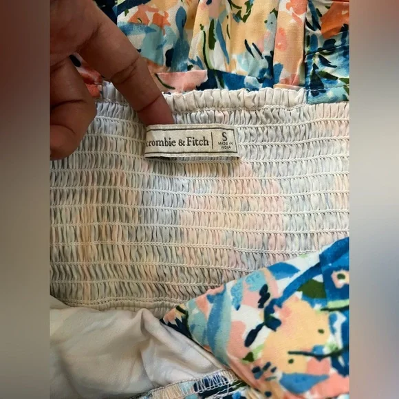 Abercrombie & Fitch Blue and Pink Floral Mini Dress size small - Picture 6 of 6